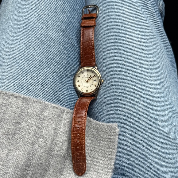 Fossil Tan Leather Watch with Cream Dial